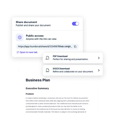 Foundor.ai - Export and share